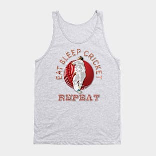 Eat sleep cricket repeat Tank Top